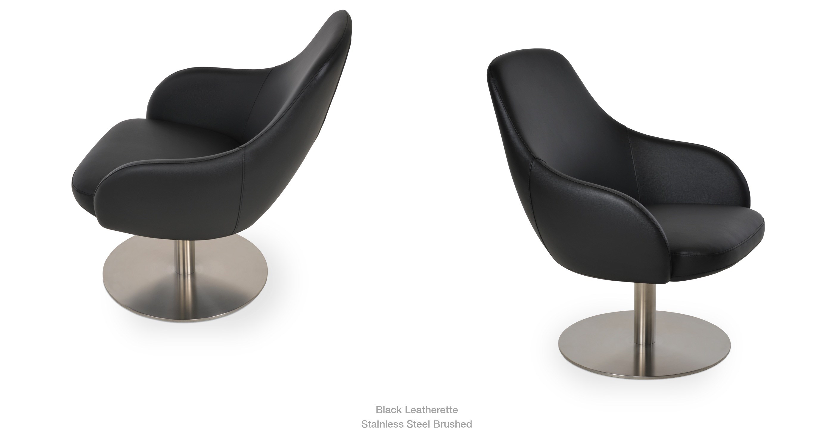 2020 03 24 Gazel Round Occasional Black Leatherette