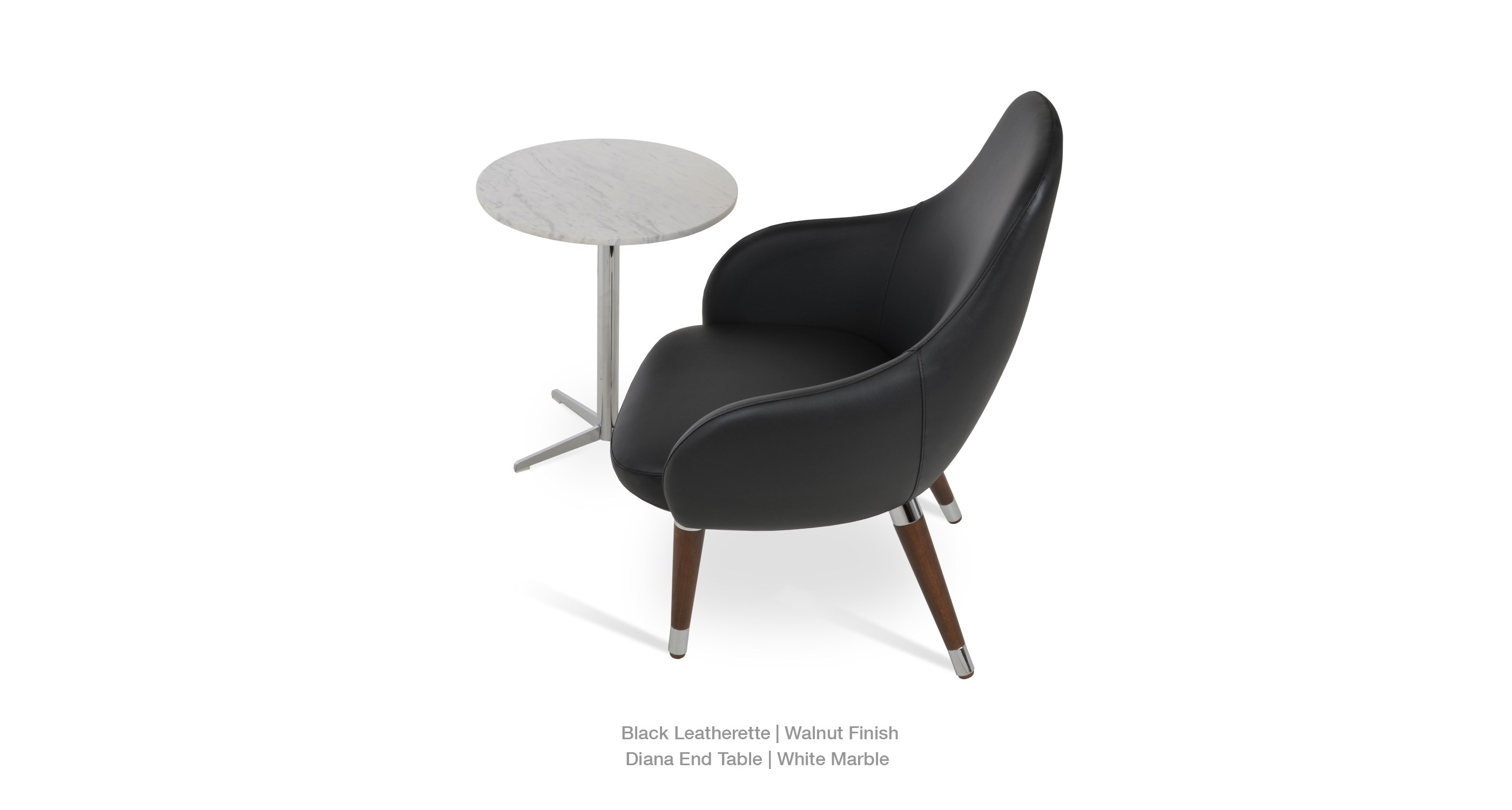 black leatherette - diana end