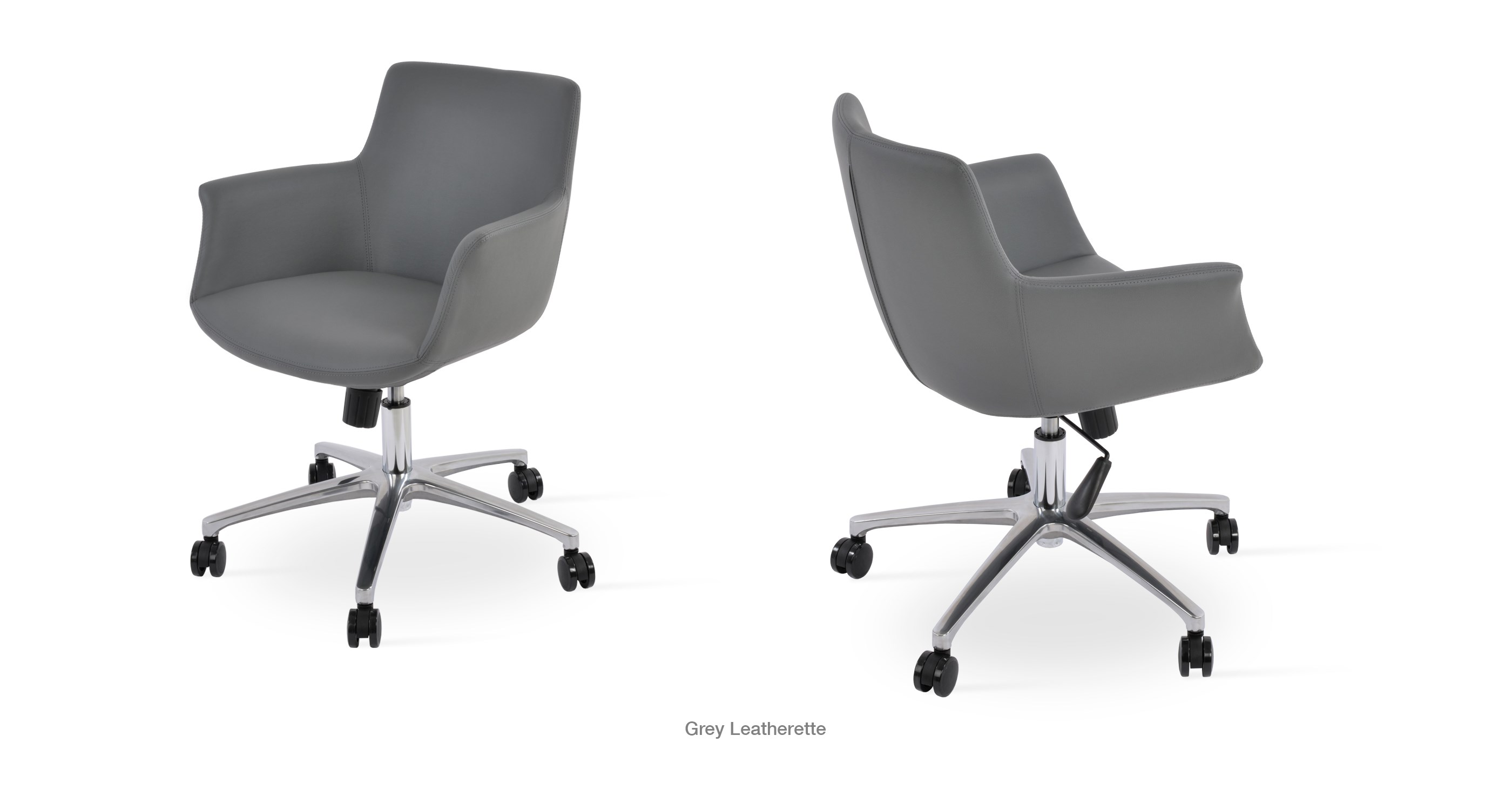 grey leatherette