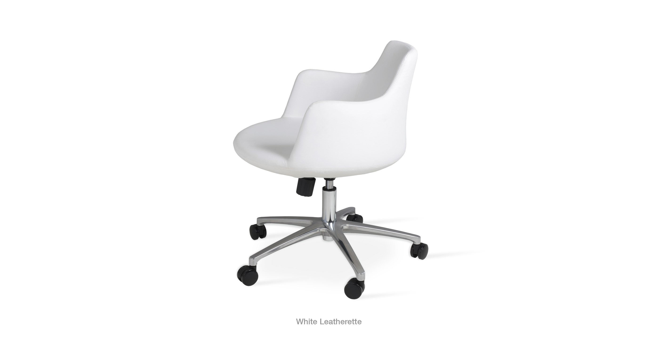 white leatherette