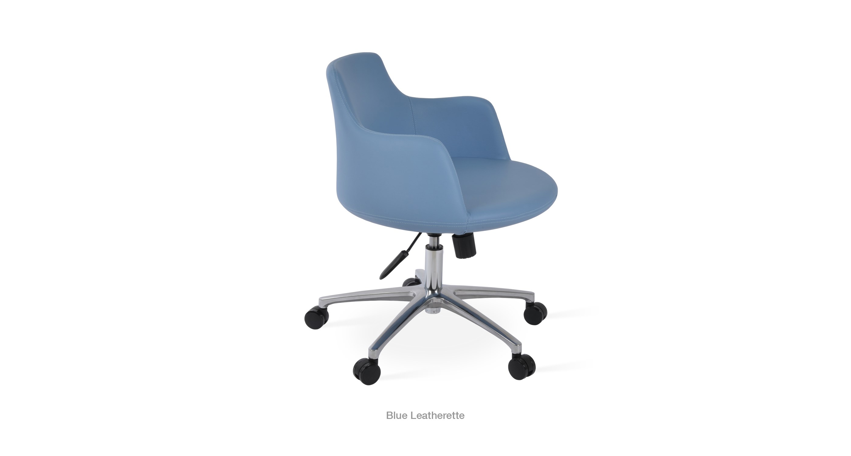 blue leatherette