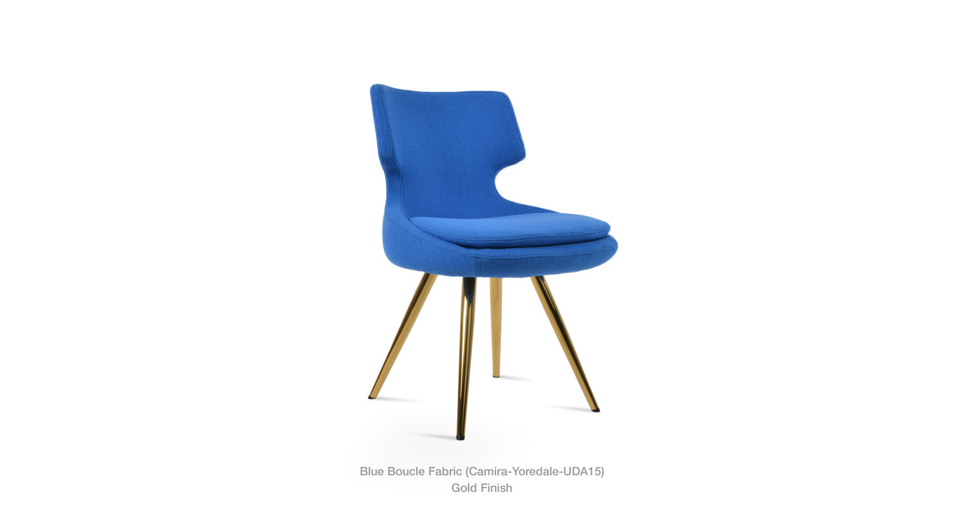 blue boucle Camira - gold