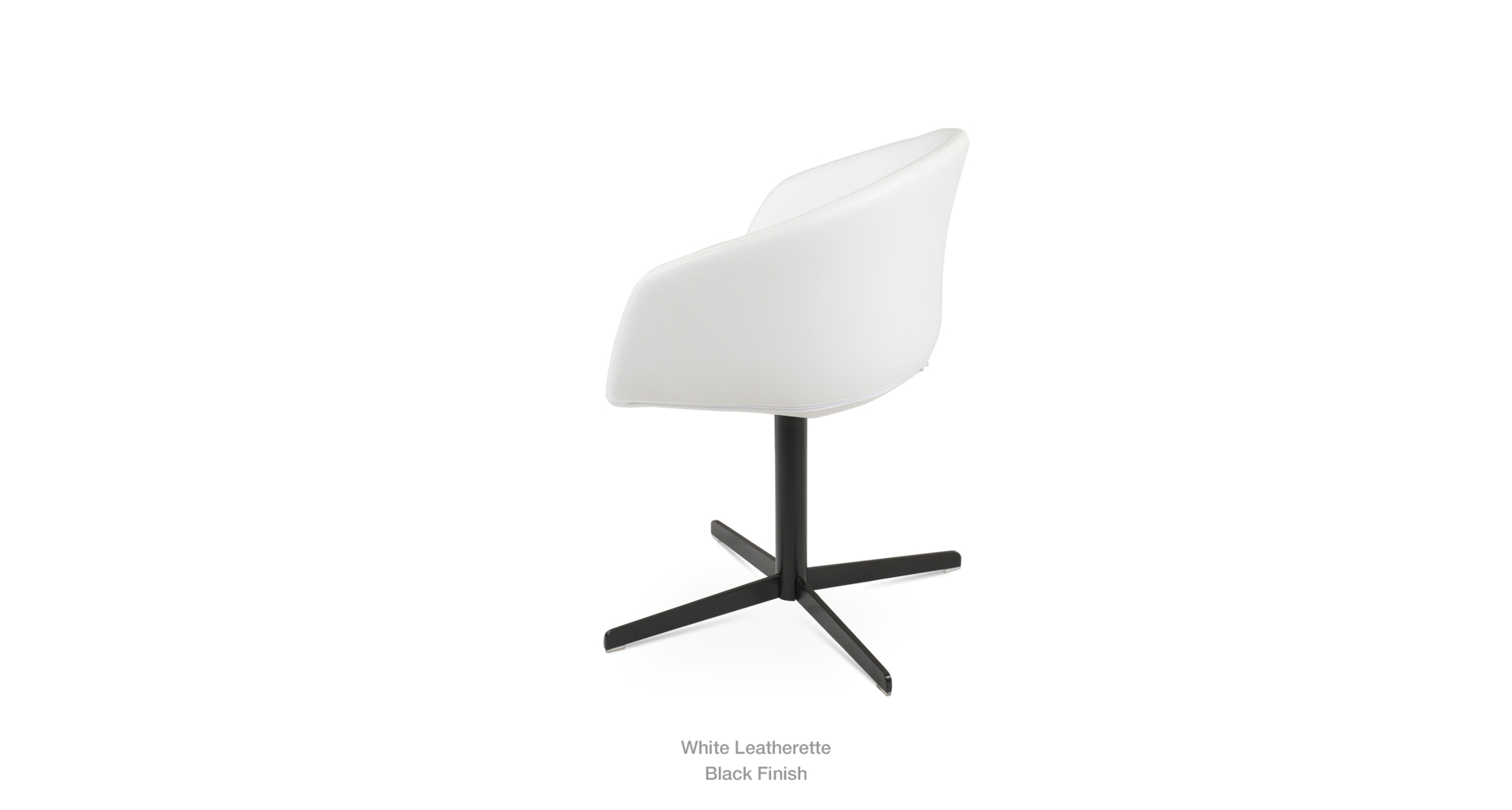White Leatherette - black