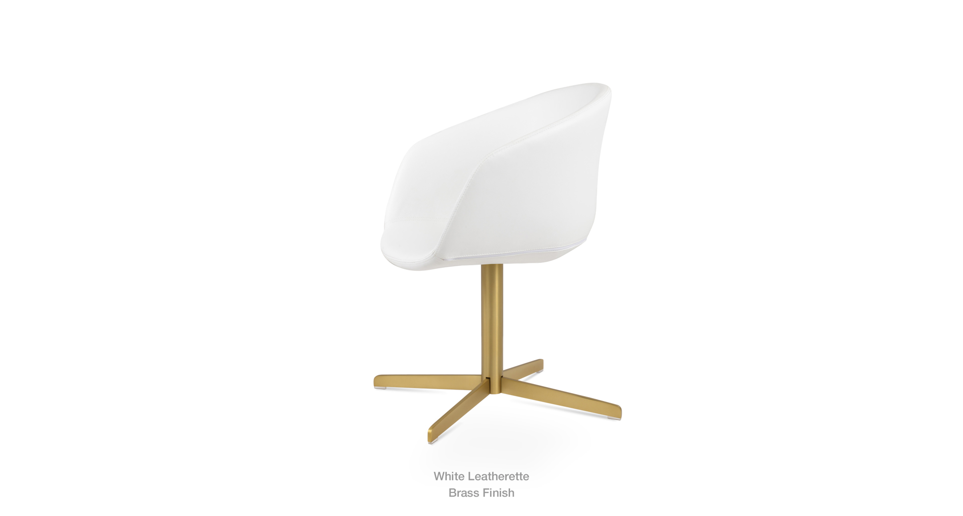 White Leatherette - brass