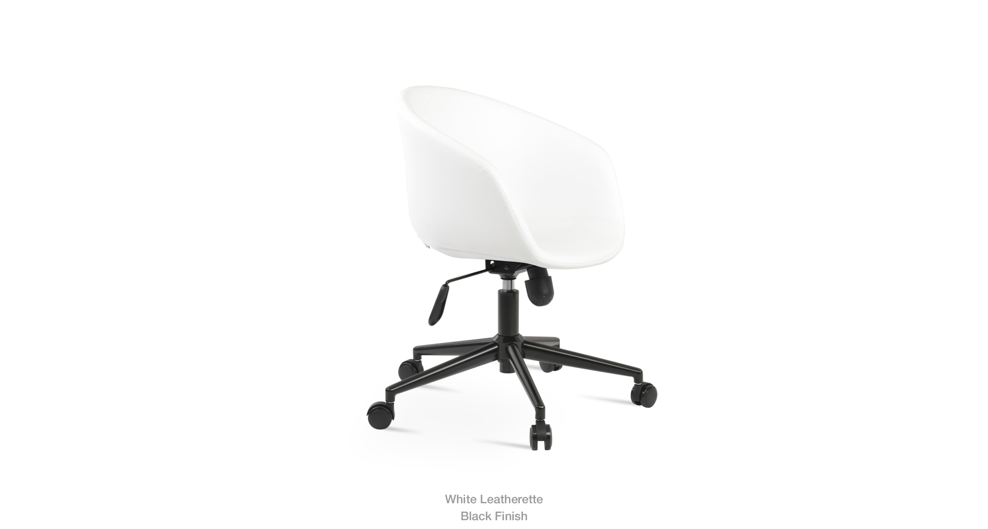 White Leatherette - black