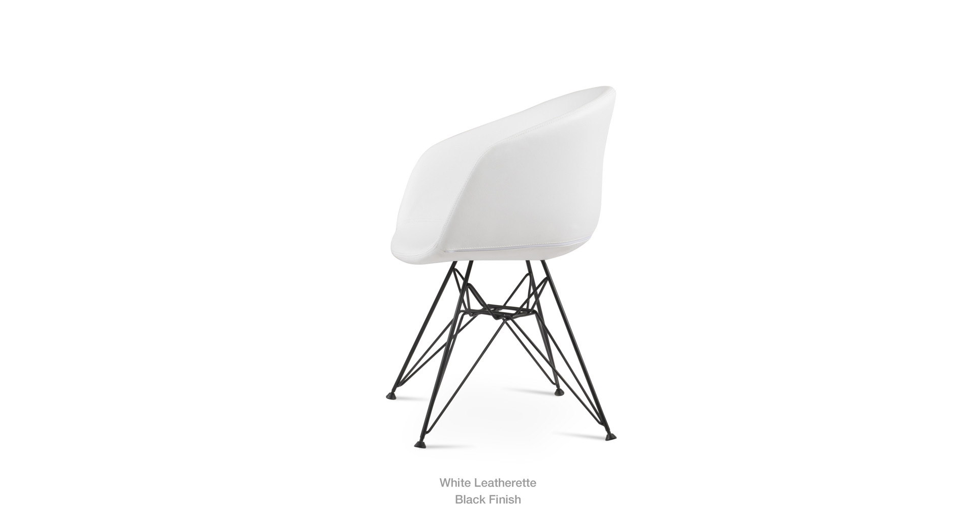 White Leatherette - black