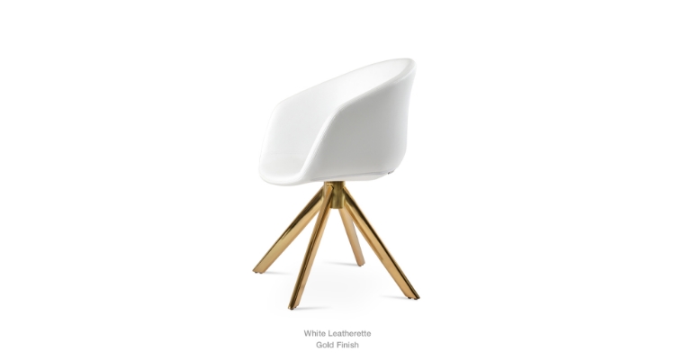 White Leatherette - gold