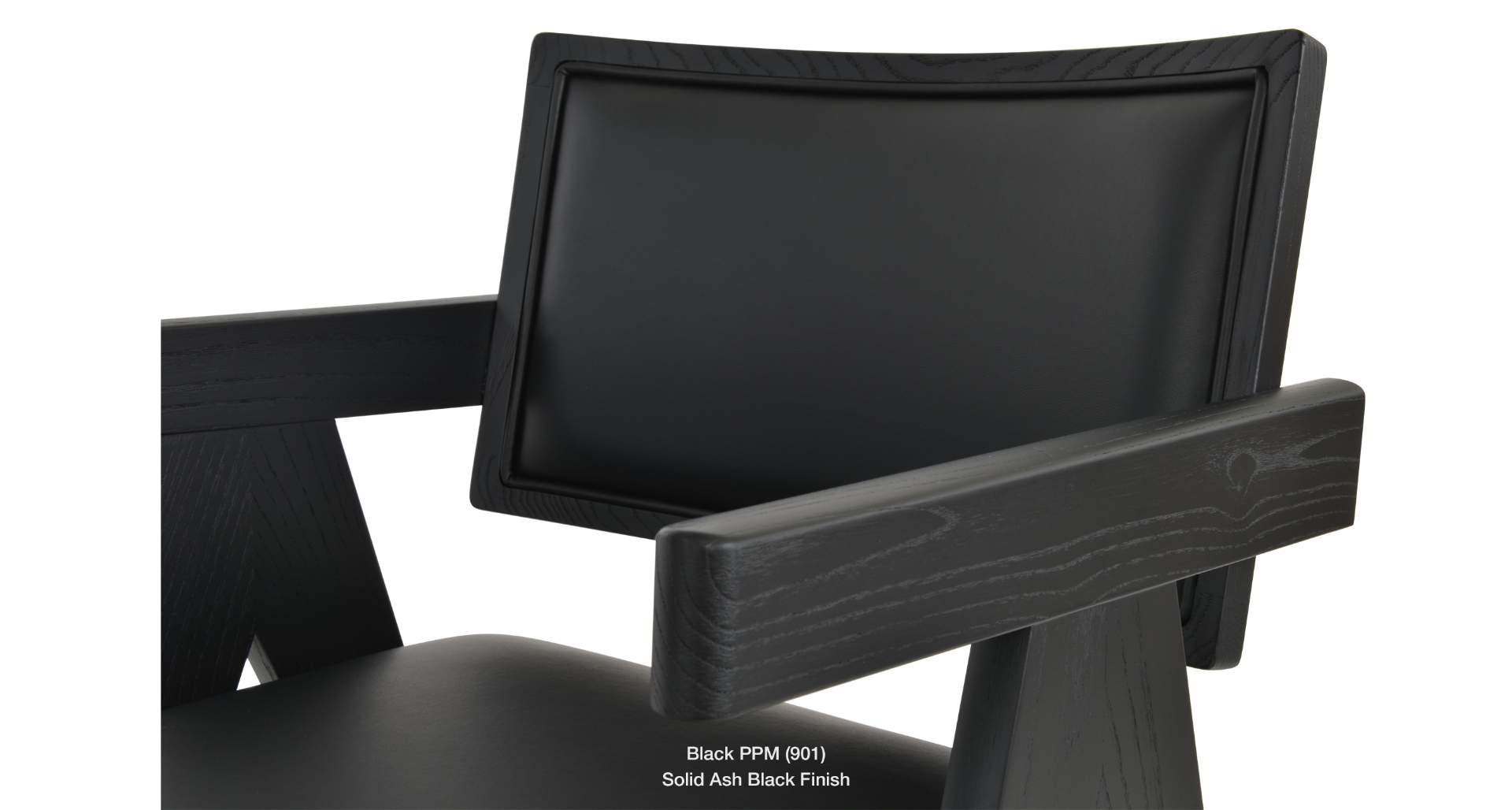 black leatherette  - close