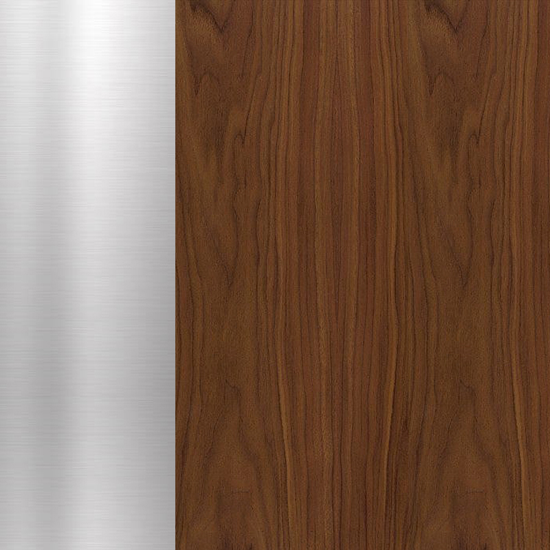 Walnut Veneer & S. Steel (Brushed)