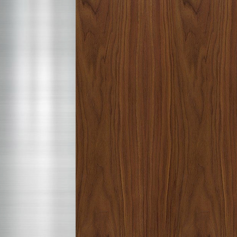 Walnut Veneer &  Chrome Finish